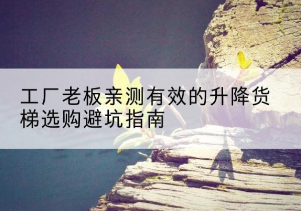 阿里升降货梯怎么选-工厂老板亲测有效的升降货梯选购避坑指南